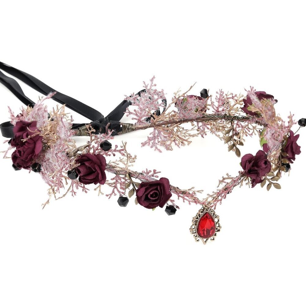 Fairy Flower Crown Womens Woodland Elf Costume Jewelry Cosplay Accessory